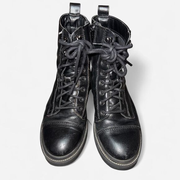 River Island Women's Black Laced and Zipper Combat Boots - Picture 2 of 7